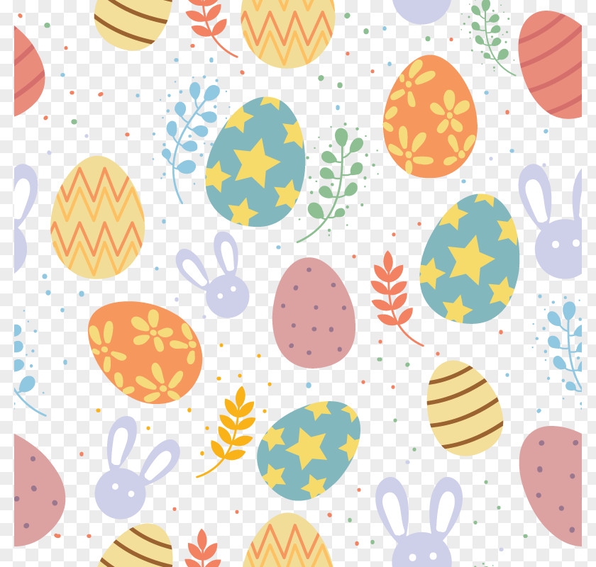 Vector Easter Elements Bunny Egg Pattern PNG