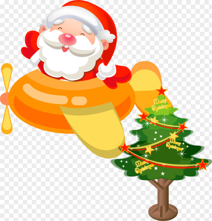 Christmas Santa Claus Airplane Gift Icon PNG