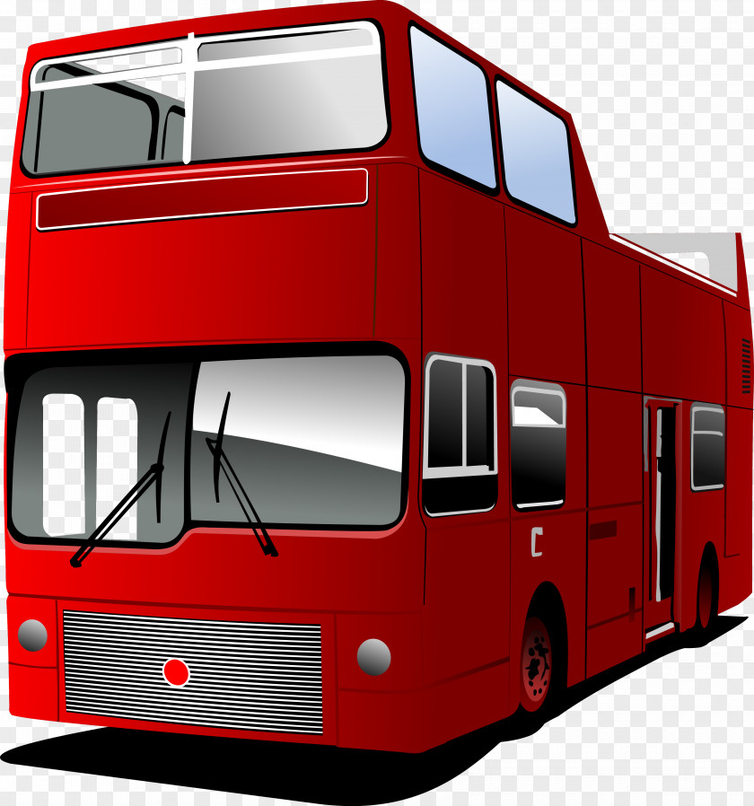 Red Bus Vector Diagram Double-decker Tour Service Car PNG