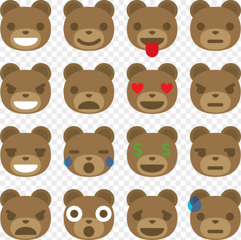 Bear Face Brown Giant Panda Emoticon PNG