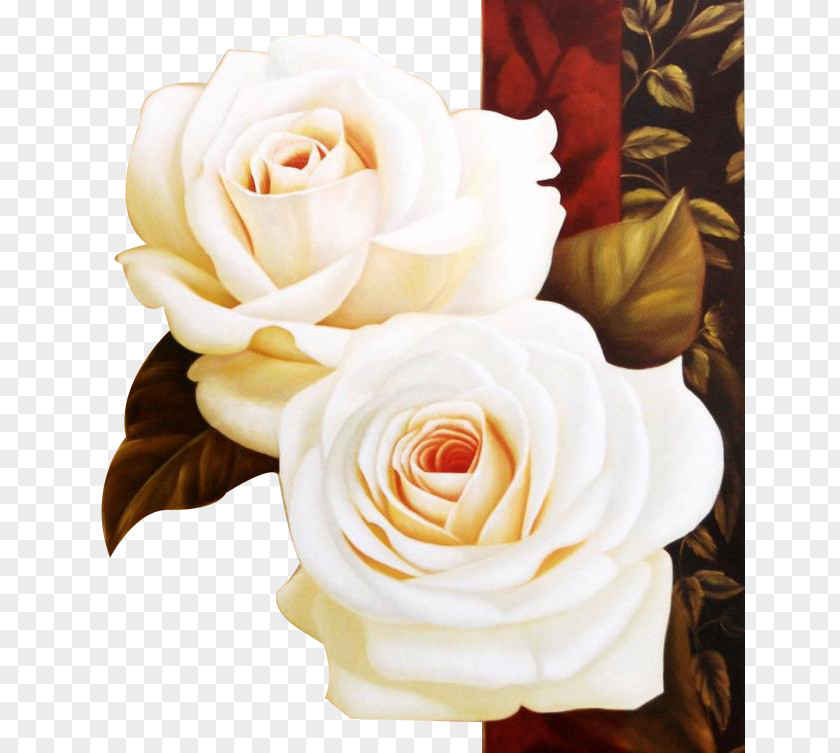 Creative Painting White Roses Background The Art Of Oil Beach Rose PNG