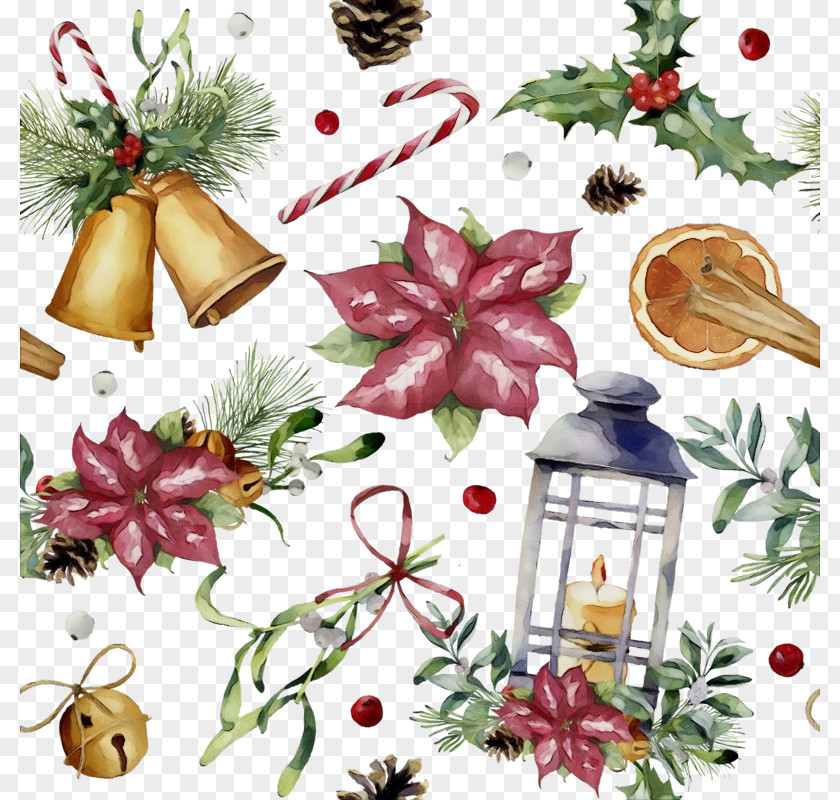Plant Christmas Decoration Watercolor Tree PNG