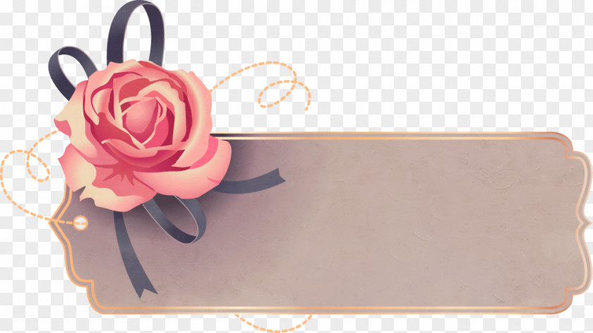 Vector Hand-painted Roses Tag Icon PNG
