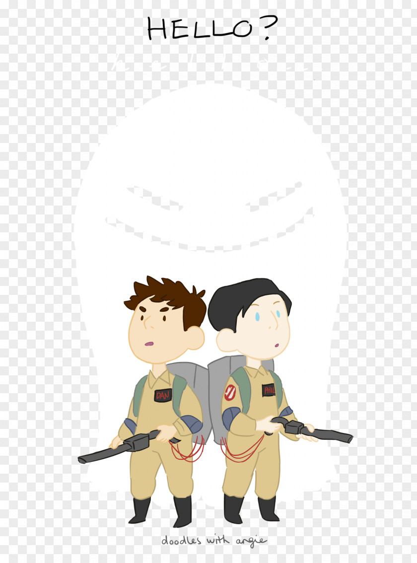 Dan And Phil Ghostbusters Illustration Month Calendar PNG