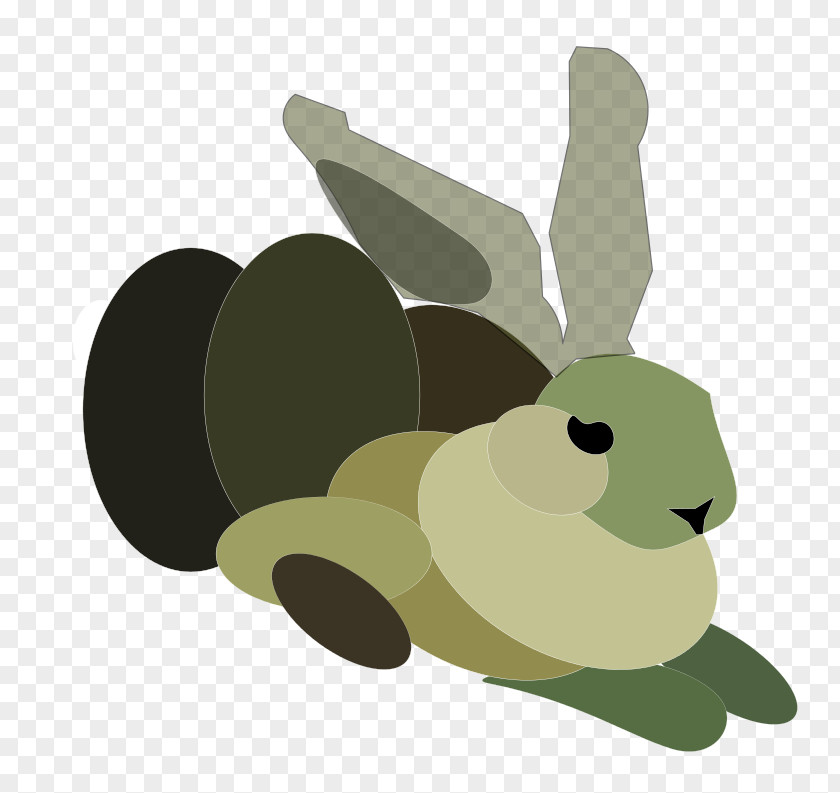 Green Watercolor Cartoon Rabbit Domestic Clip Art PNG