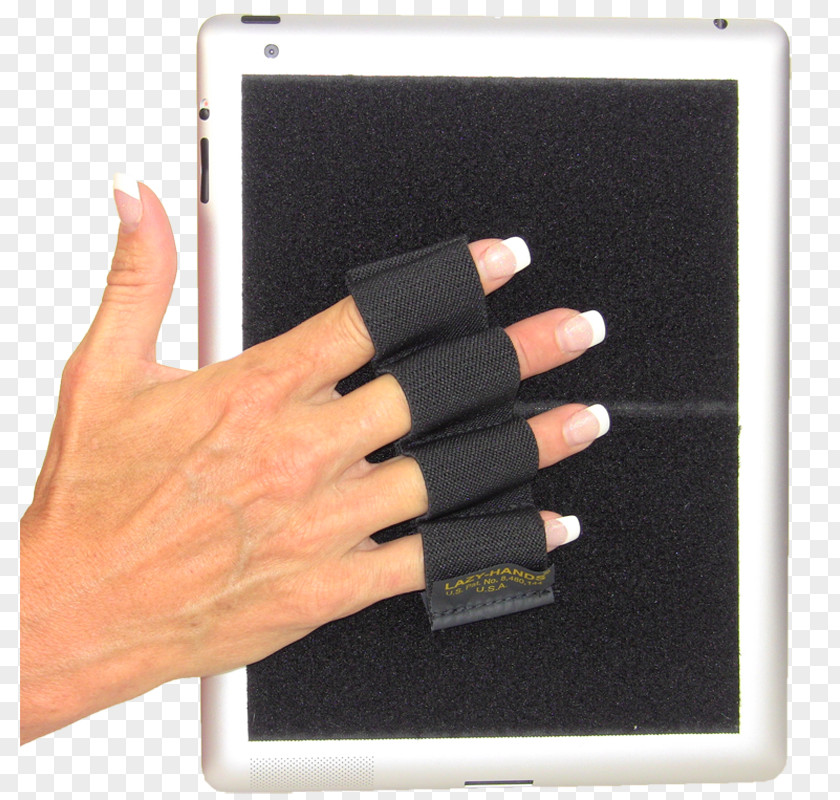 Hand With Tablet Nail Model Electronics PNG