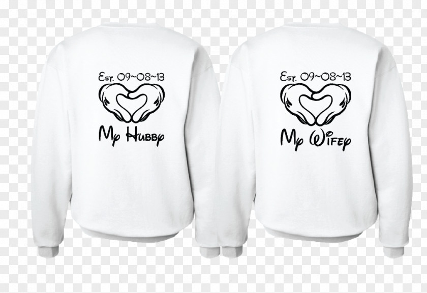 Heart-shaped Bride And Groom Wedding Shoots Long-sleeved T-shirt Hoodie Mickey Mouse PNG