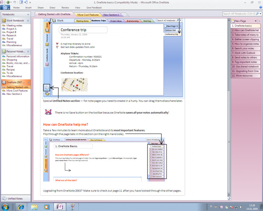 OneNote Microsoft Office 2010 Screenshot PNG