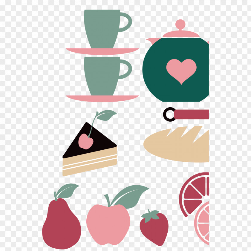 Vector Cup Cake Fruit Illustration PNG