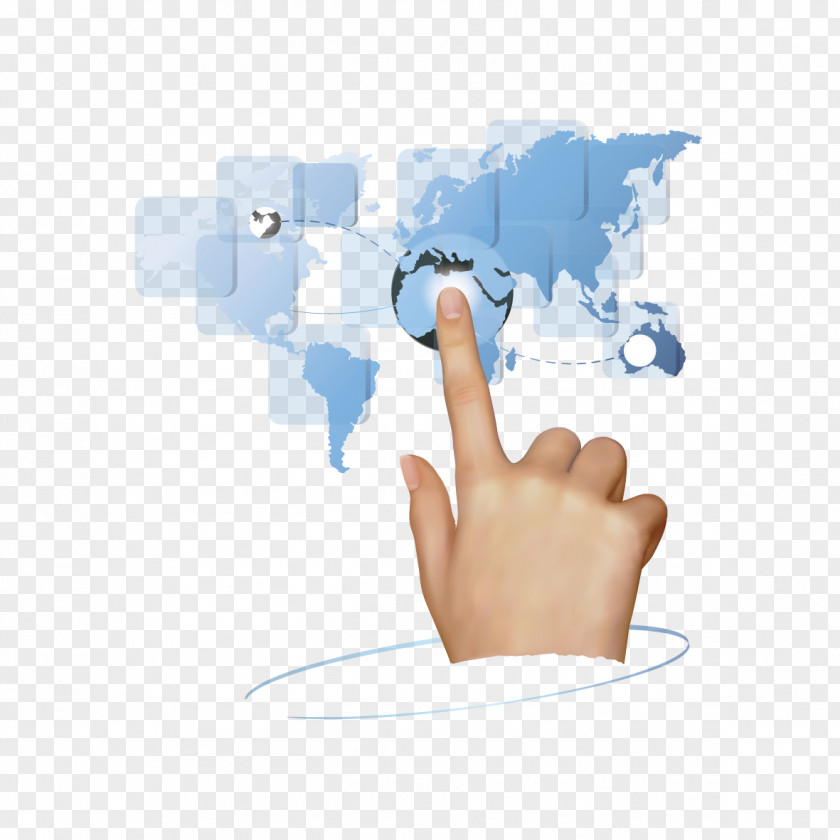 Hand & Map Touchscreen Thumb PNG
