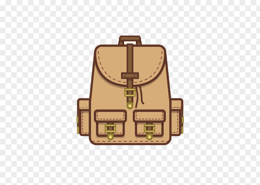 Flat Backpack Satchel Bag Illustration PNG