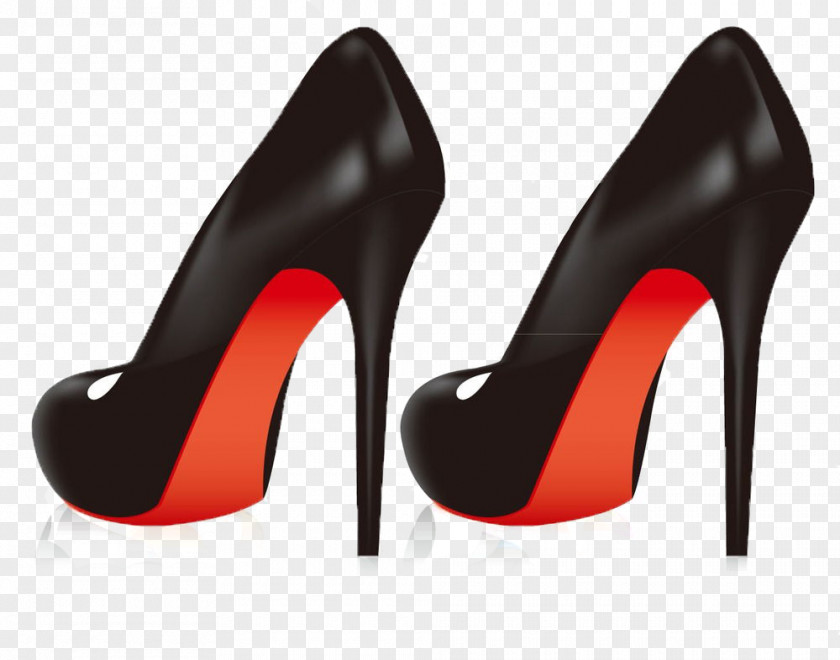 Black High Heels High-heeled Footwear Royalty-free Euclidean Vector Shoe PNG