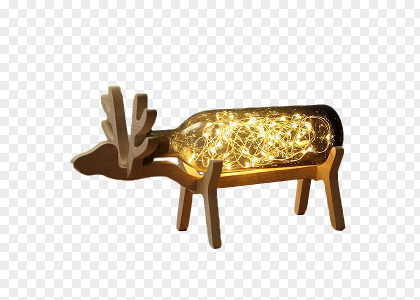 Christmas Deer Light Yellow Snow Free Pictures Stained Glass Lighting Bottle PNG