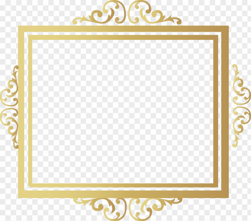 Vector Gold Pattern Frame Microsoft PowerPoint Template Presentation PNG