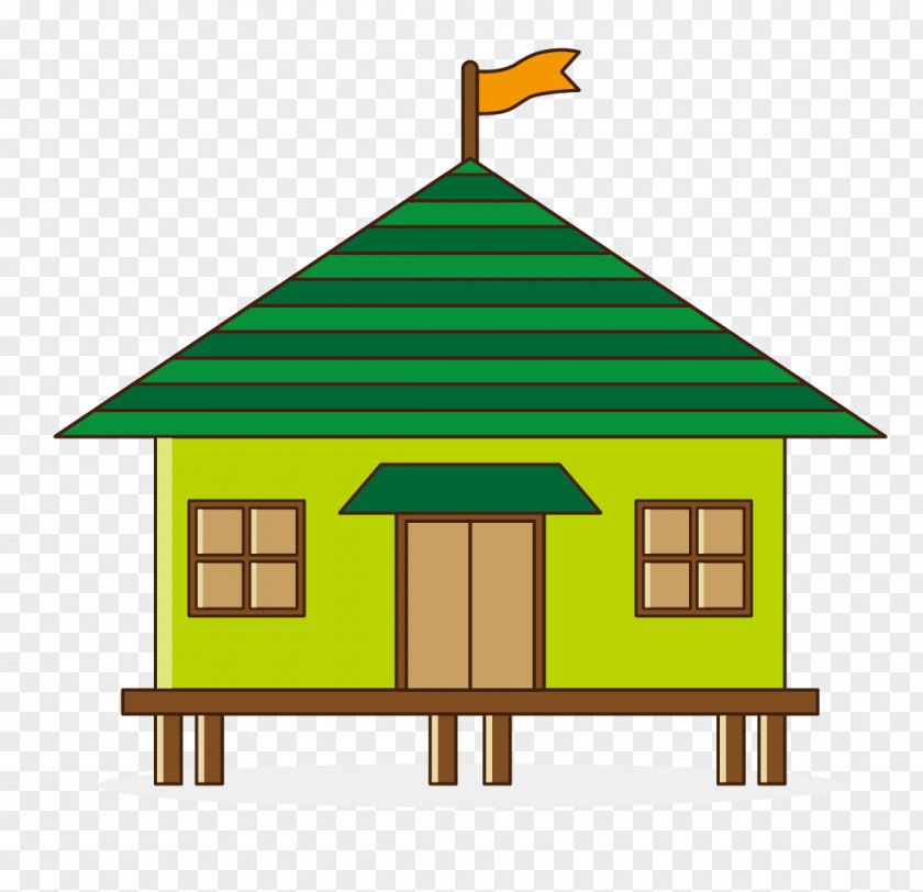 Vector Green Building Architecture Clip Art PNG