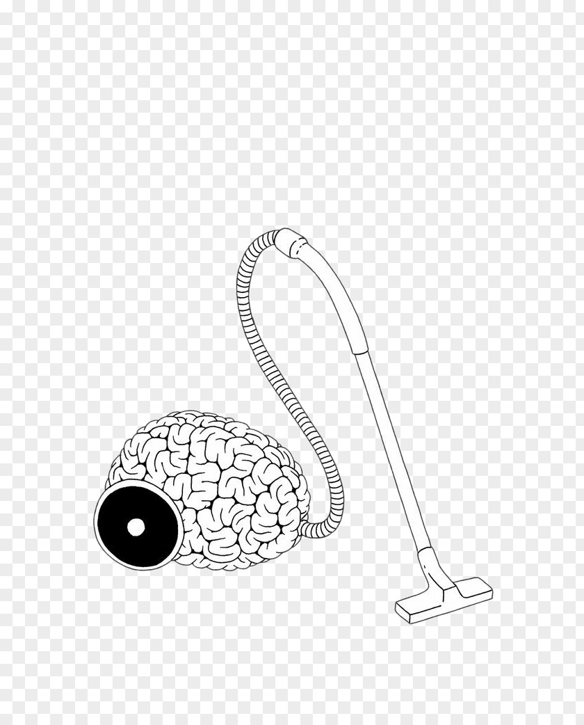 Creative IllustrationBrain Cleaner Black And White Pattern PNG