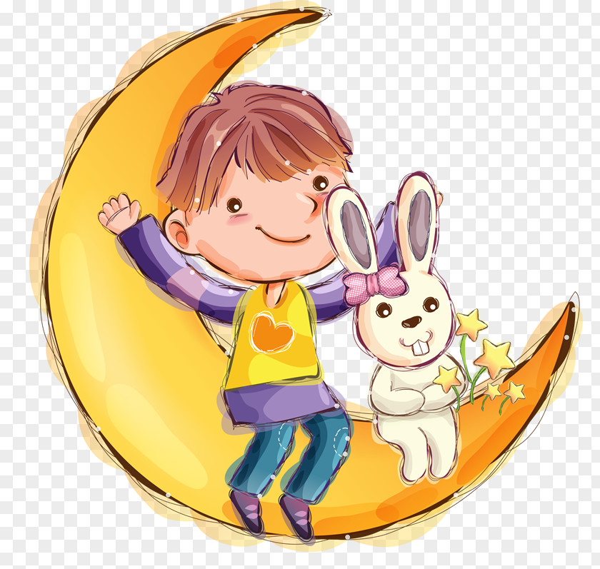 Luna Full Moon Child Desktop Wallpaper Drawing PNG