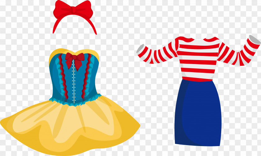 Vector Snow White Dress Cartoon PNG