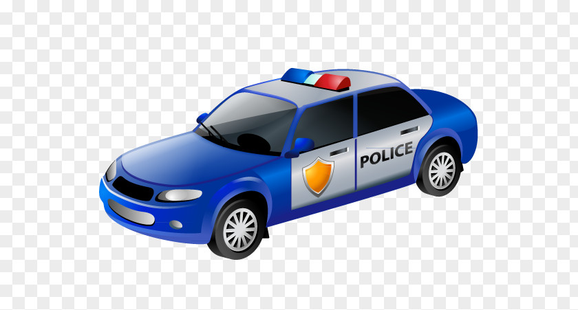 Creative Hand-painted Police Car Officer Clip Art PNG