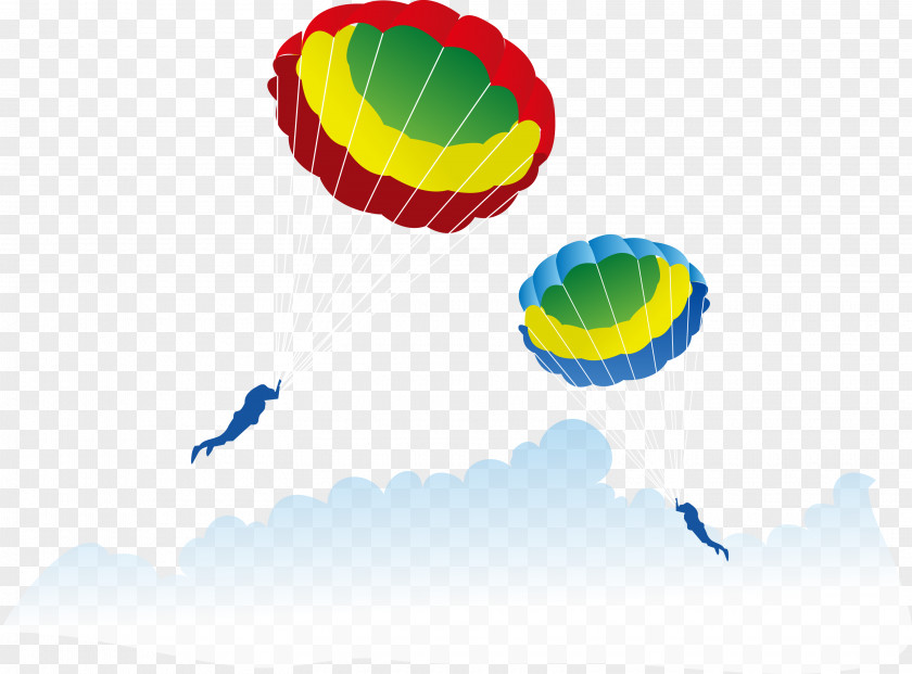 Vector Illustration Parachute Parachuting Drawing PNG