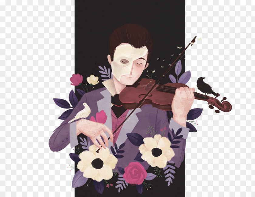 Violin People Illustration Cartoon Character Graphic Design PNG