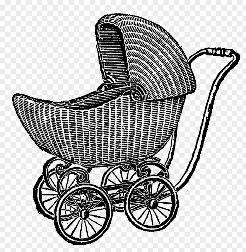 Baby Transport Illustration Clip Art Carriage Digital Stamp PNG