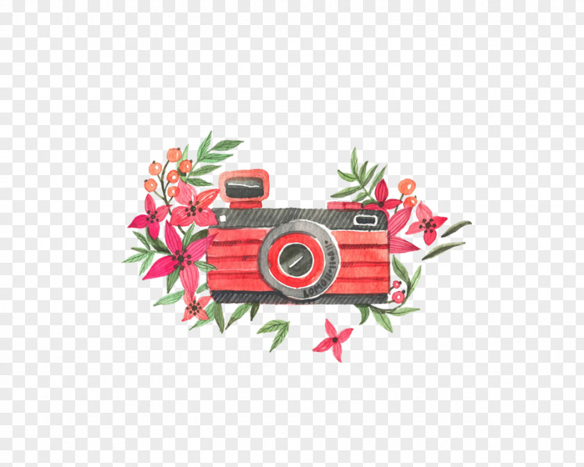 Cartoon Camera Watercolor Painting PNG