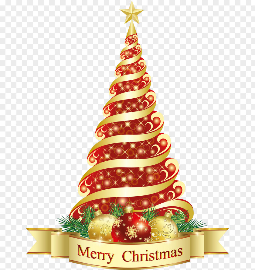 Gold Ribbon Wrapped Christmas Tree PNG ribbon wrapped christmas tree clipart PNG