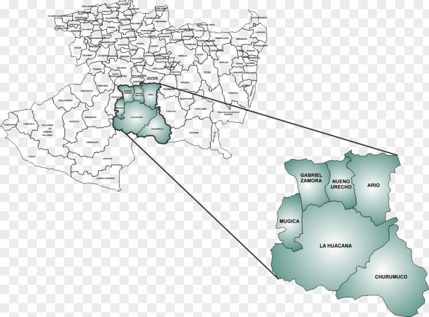 Map Churumuco Reserva De La Biosfera Zicuirán Infiernillo Nuevo Urecho Region PNG