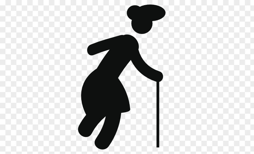 OLD MAN Stick Figure Silhouette Old Age Person PNG