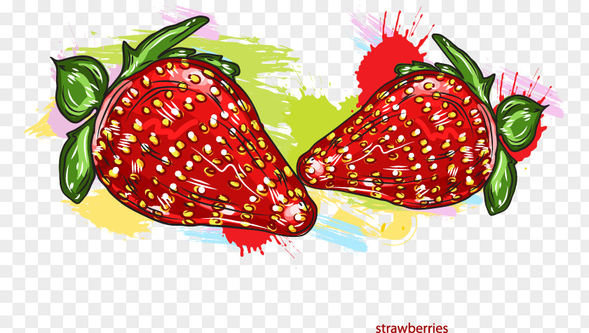 Strawberry Decorative Pattern Vector Material Free Buckle Cream Cake Juice Shortcake PNG