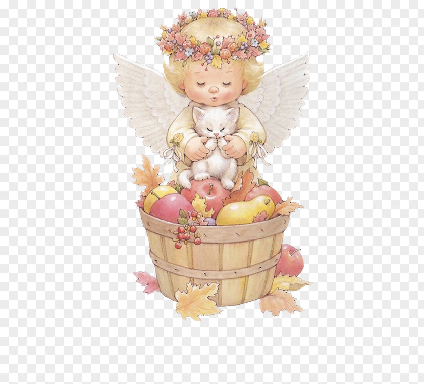 Cute Angel With Kitten Free Clipart HOLLY BABES Drawing Illustration PNG