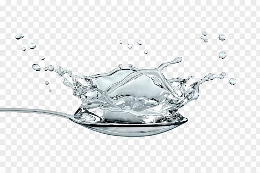 Simple Silver Spoon Splash Pattern Water Filter Drop PNG