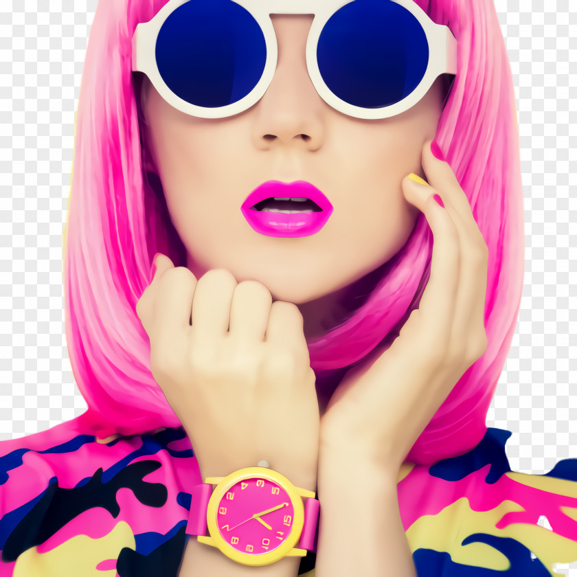 Beauty Magenta Glasses PNG