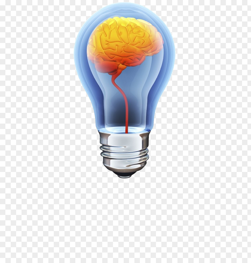 Creative Bulb Human Brain Incandescent Light Stock Photography PNG
