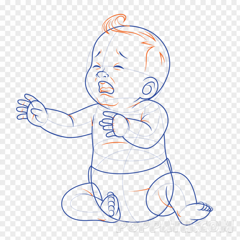 Drawing Crying Infant Sketch PNG
