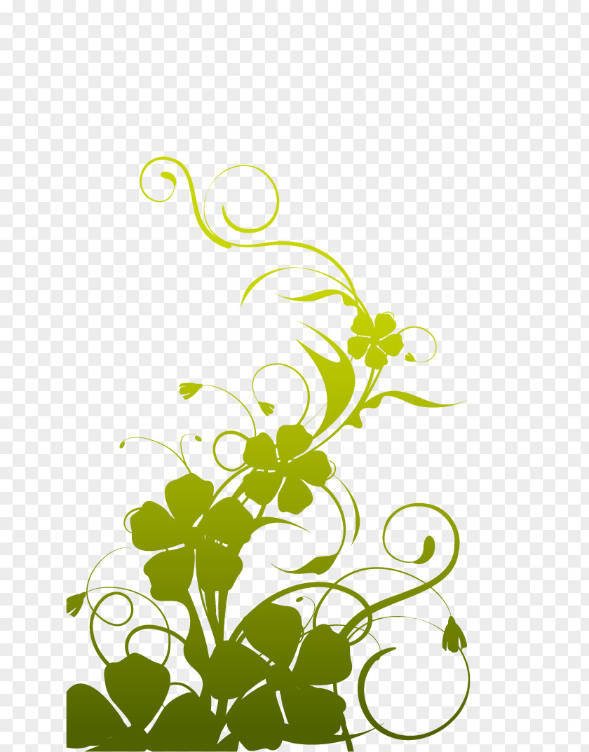 Green Leaves With Wavy Lines Line PNG