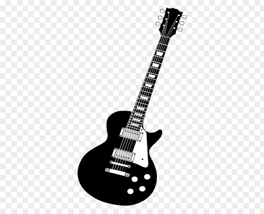 Black Guitar Electric Vintage PNG