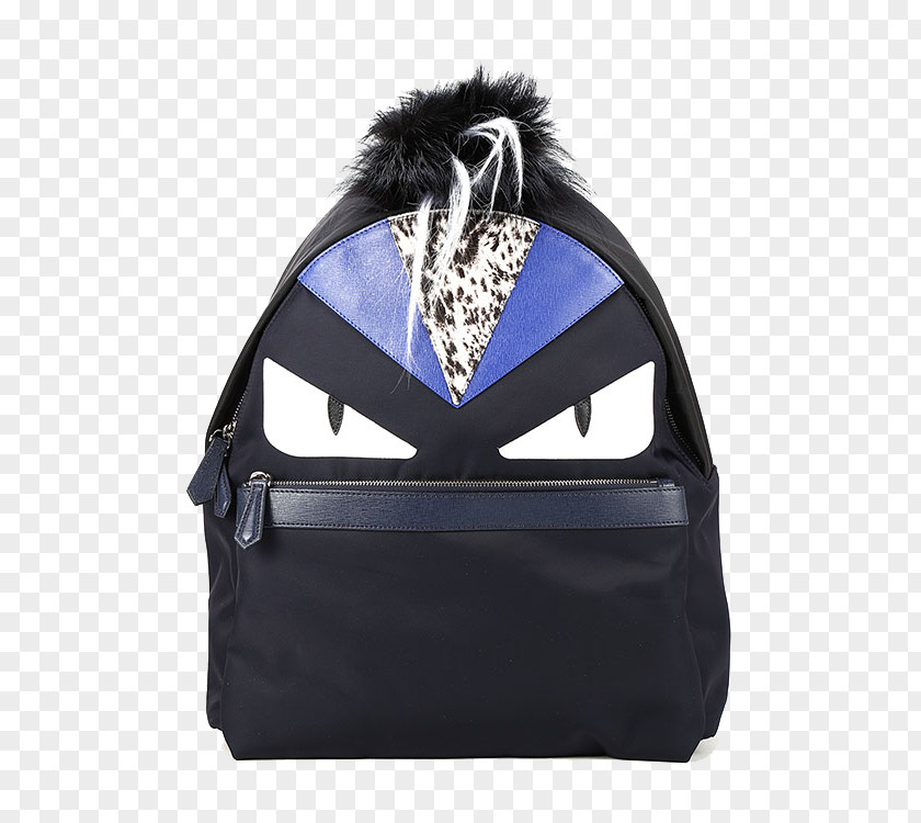 Fendi Fight Nylon Black Shoulder Bag Small Monster Backpack Fashion Leather PNG