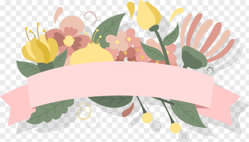 Plants Floral Decorations Streamers Flower Pattern PNG