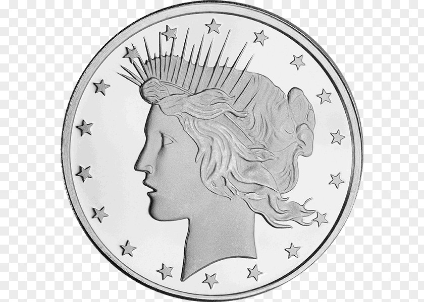 Silver Coin Peace Dollar Bullion PNG