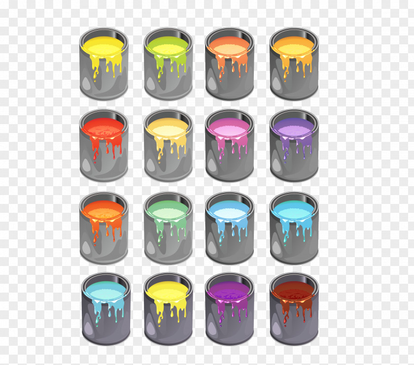 Color Paint Bucket Vector Ink PNG