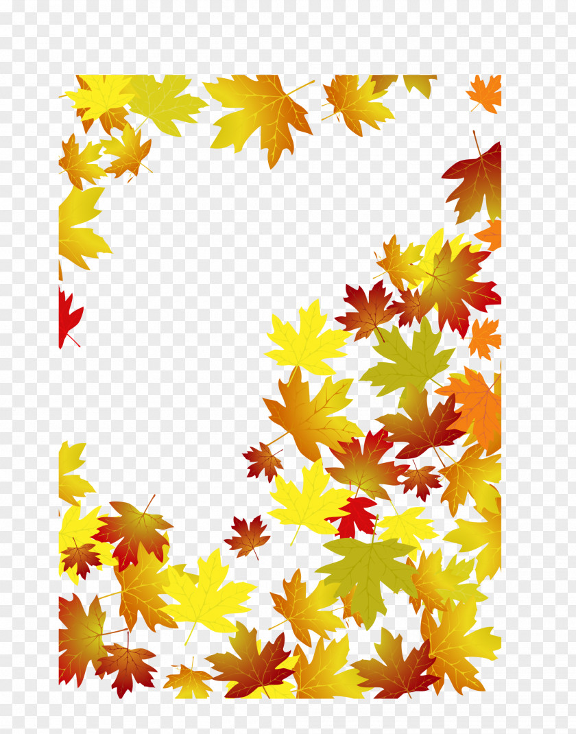 Yellow Leaf Frame Download Icon PNG