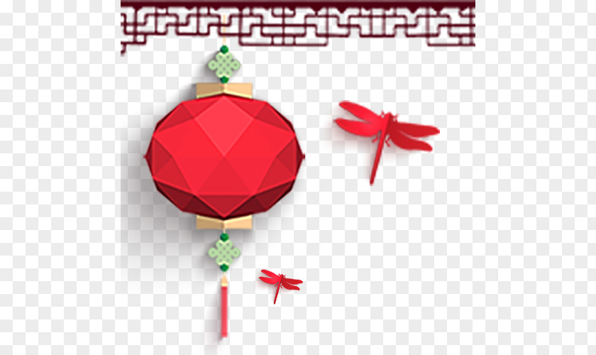 Big Red Lanterns Hang Dragonfly Lantern PNG