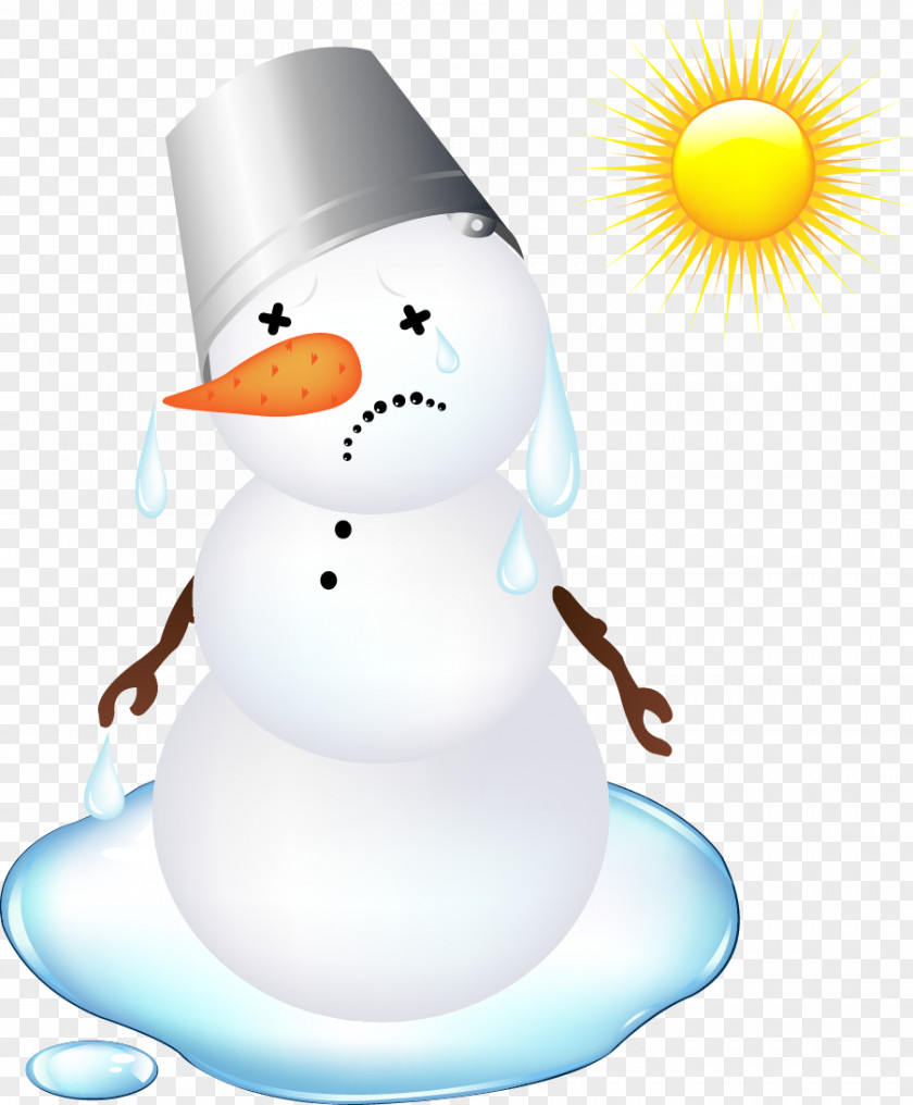 Cute Christmas Snowman Melted Material Melting Clip Art PNG
