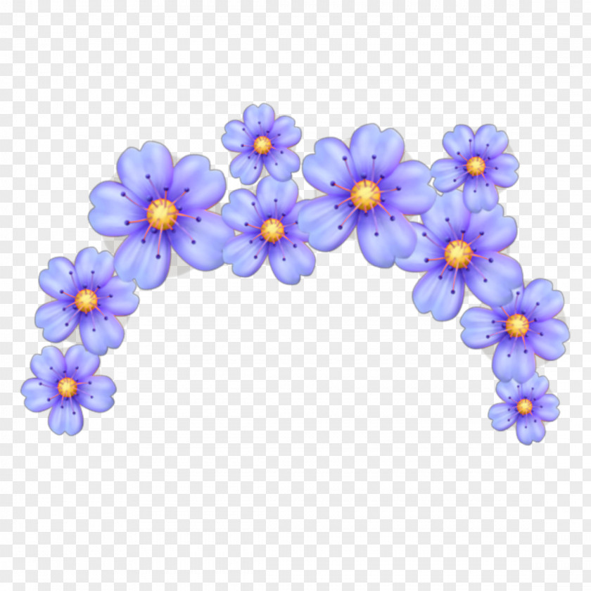 Emoji Flower Blue Image Sticker PNG