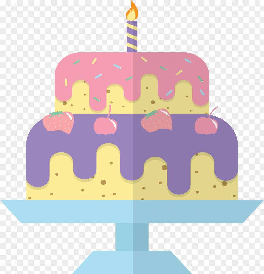 Vector Candle On The Cake Birthday Pastel Clip Art PNG