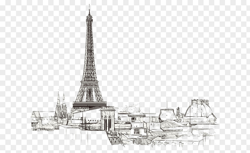 Eiffel Tower Drawing Sketch PNG