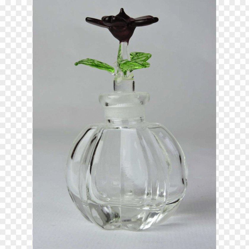 Floral Perfume Glass Bottle Vase Lid PNG
