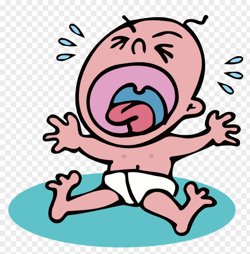 Loud Crying Child Infant Cartoon Clip Art PNG
